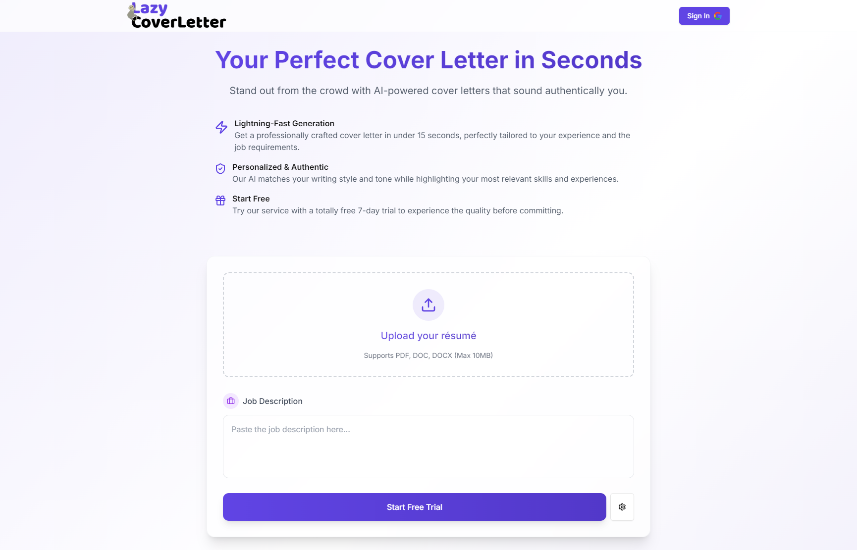 Cover Letter Generator